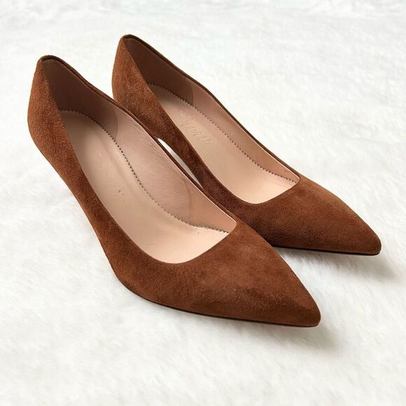 J Crew Colette Pumps in Brown Suede Classic Mid Heel Size 7 workwear office - Picture 2 of 9